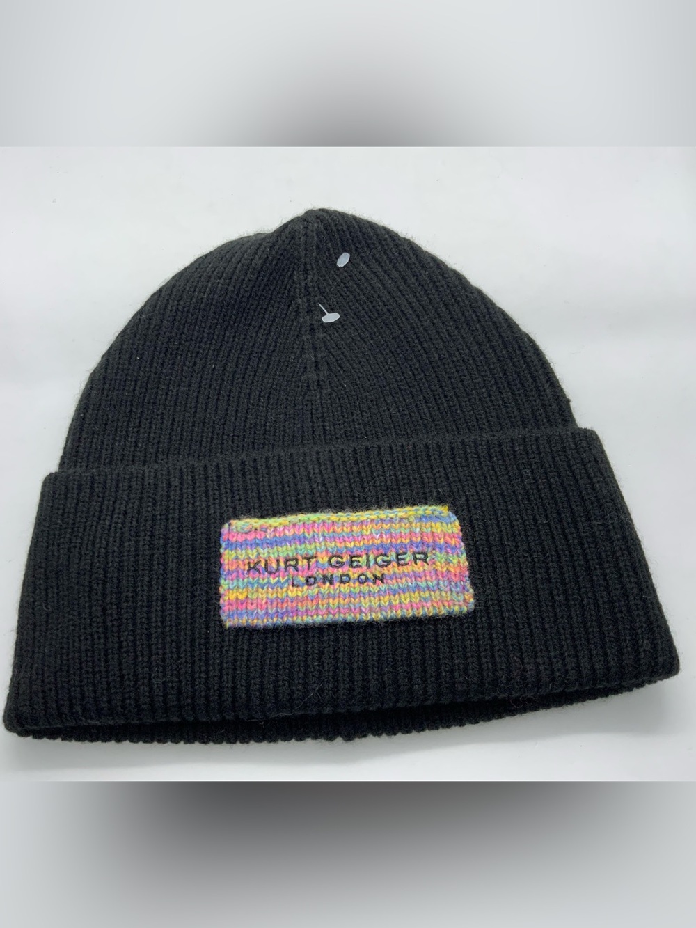 Kurt Geiger Knit Logo Beanie Hat - Rainbow Patch